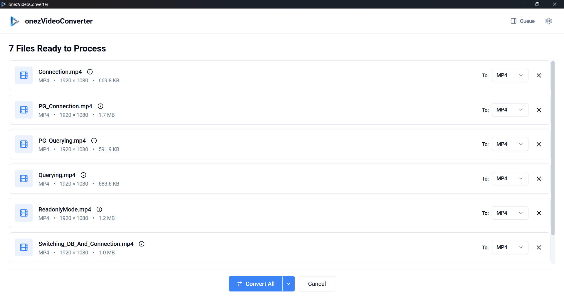 onezVideoConverter app screenshot